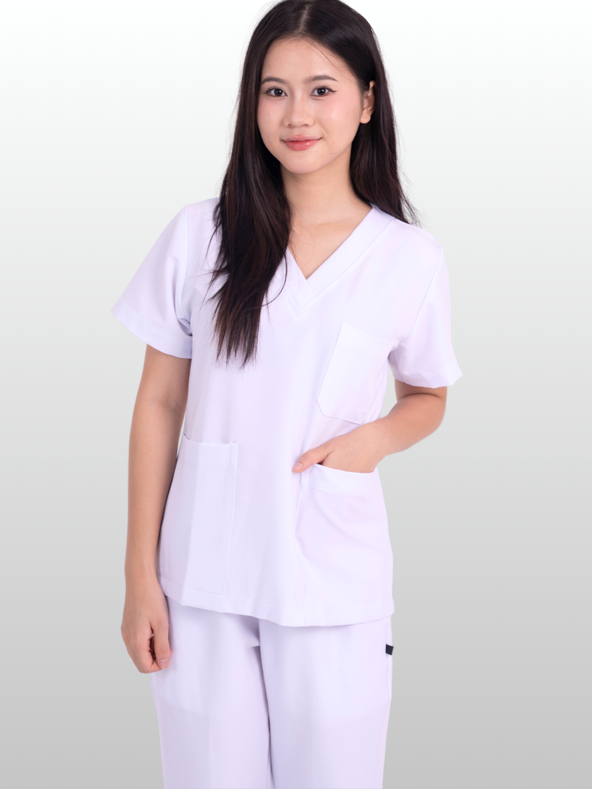 Hao Quang Medical Scrubs Set – White