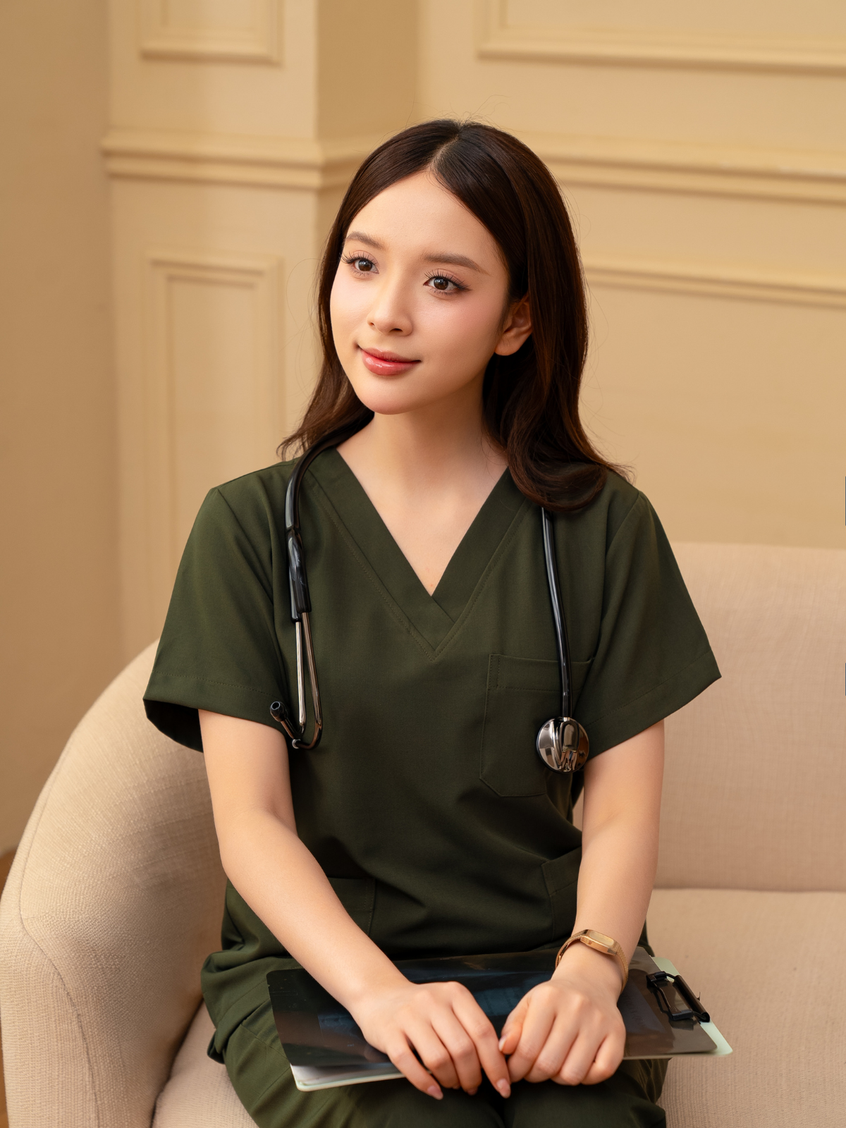 Hao Quang Medical Scrubs Set – Moss Green